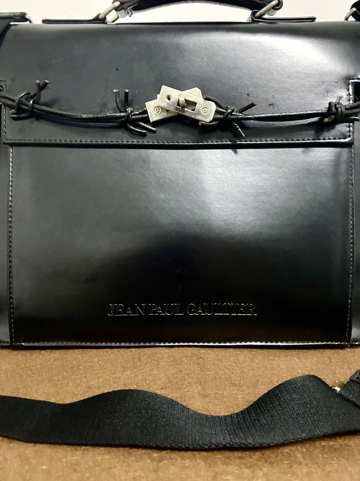 Jean Paul Gaultier Rare 90s JPG Birkin Kelly Leather GothicBriefcase Bag Size ONE SIZE - 12 Thumbnail