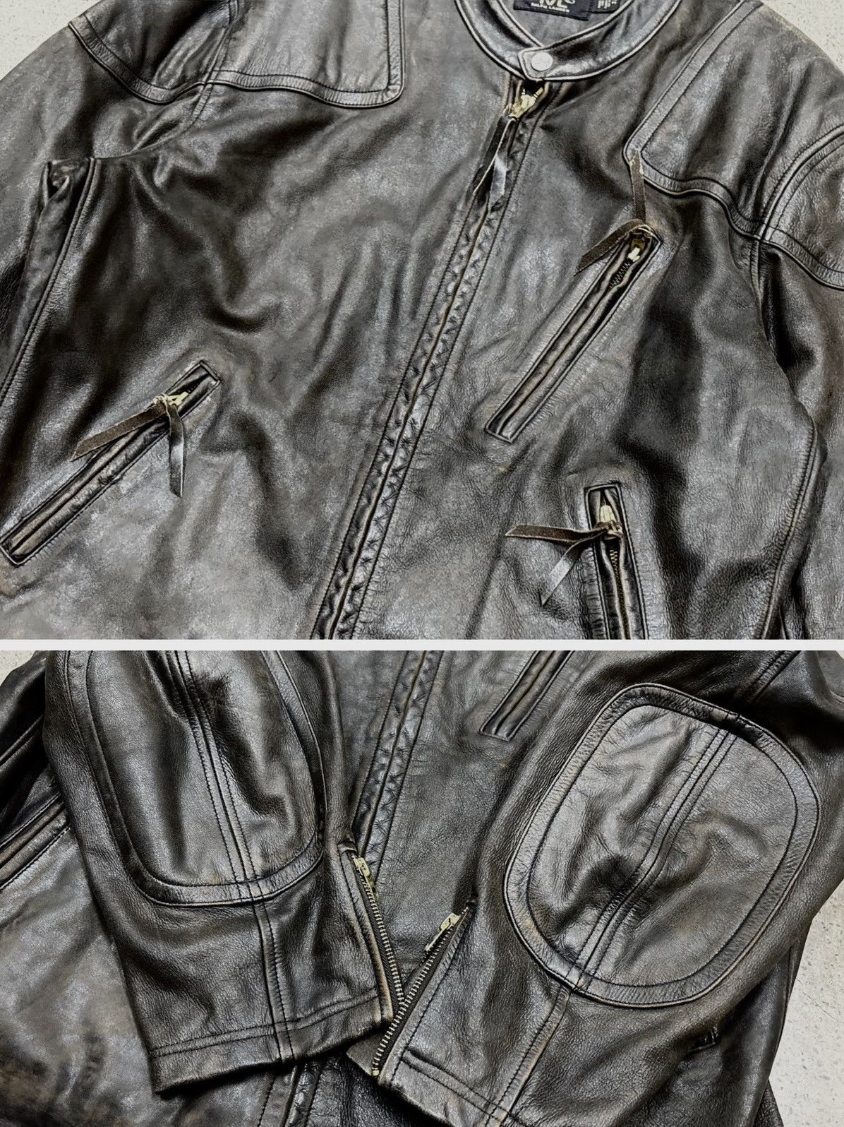 RRL Ralph Lauren Double RL RRL Leather Moto Jacket，size XL Size US XL / EU 56 / 4 - 6 Thumbnail