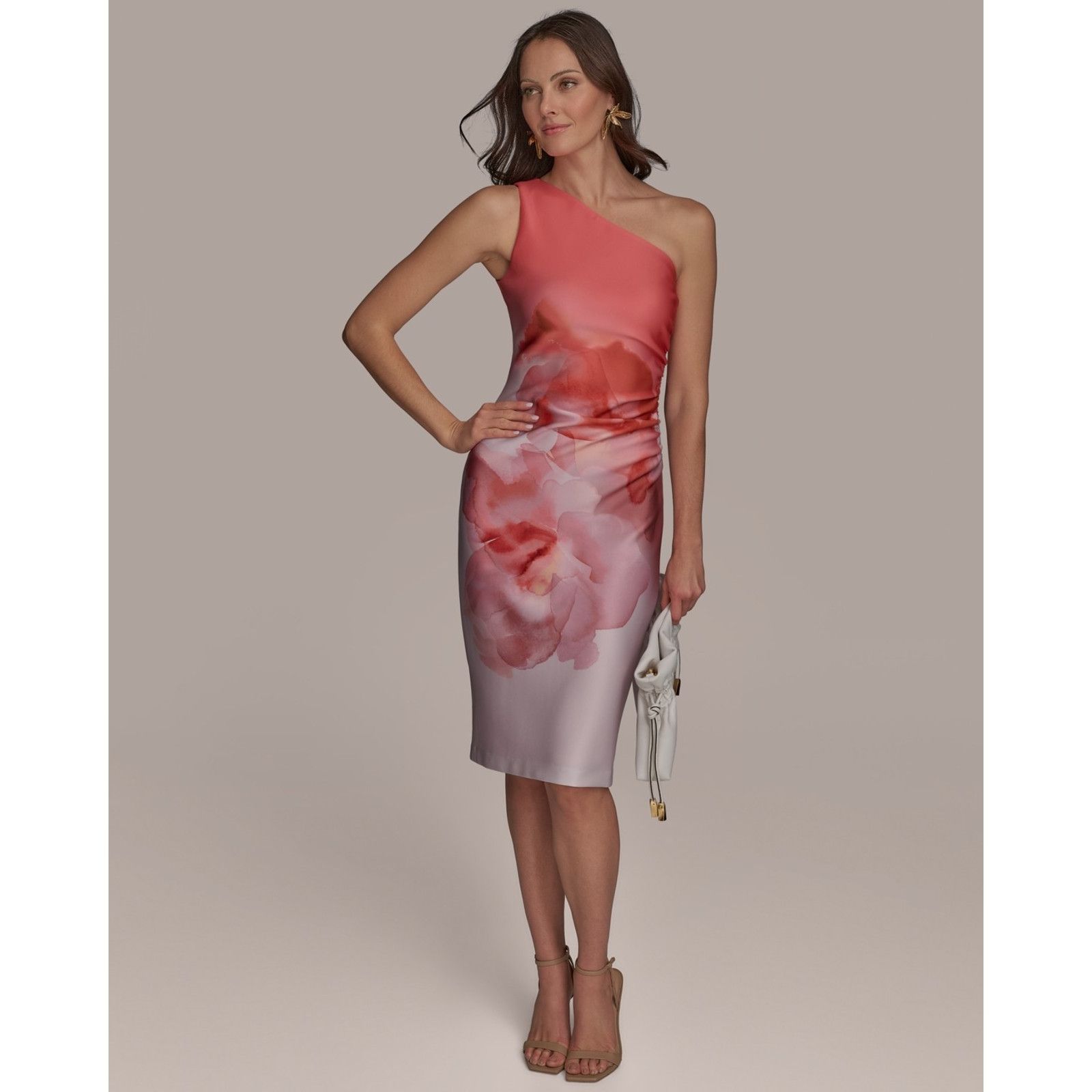 Donna Karan Donna Karan New York Womens One-Shoulder Midi Dress 16 Size XXL / US 16-18 / IT 52-54 - 1 Thumbnail