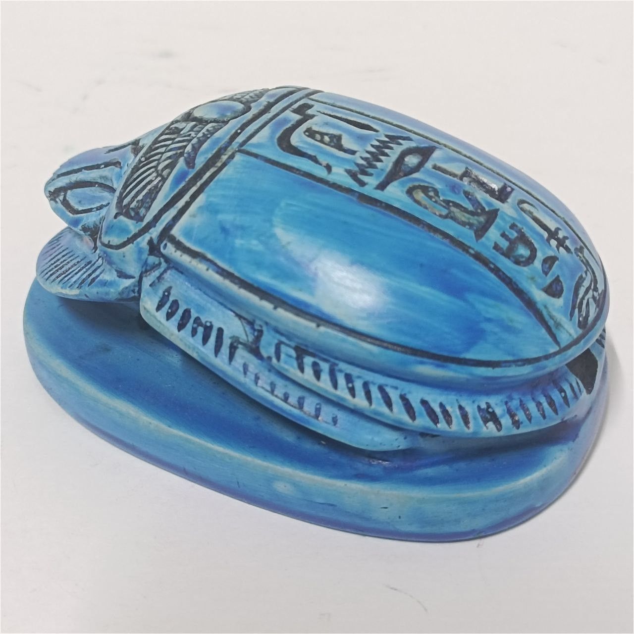 Handmade Vintage-style blue scarab Egyptian collectible gift Size ONE SIZE - 8 Thumbnail