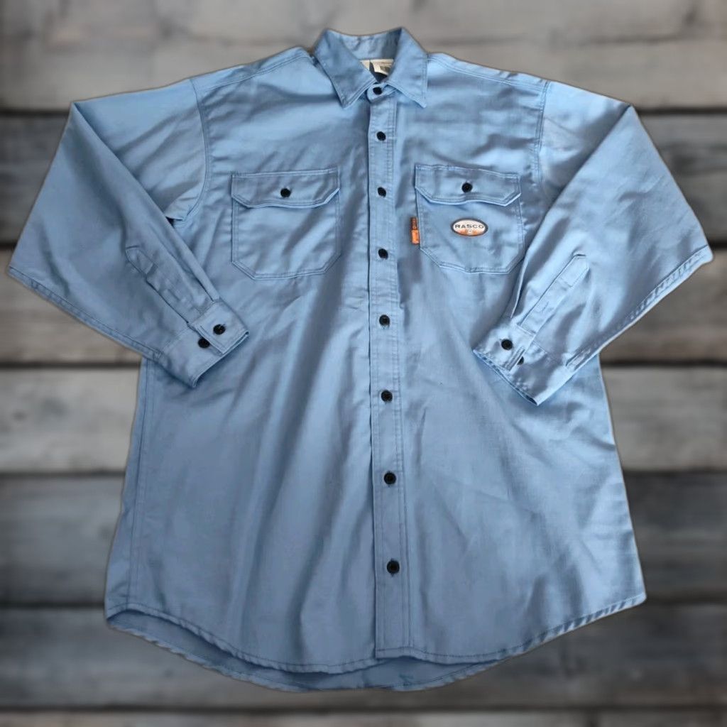 Vintage VINTAGE Rasco FR Men's Western Cowboy Shirt Long Sleeve Button-Up Casual Workwear Fall Winter Blue Medium Size US M / EU 48-50 / 2 - 1 Thumbnail