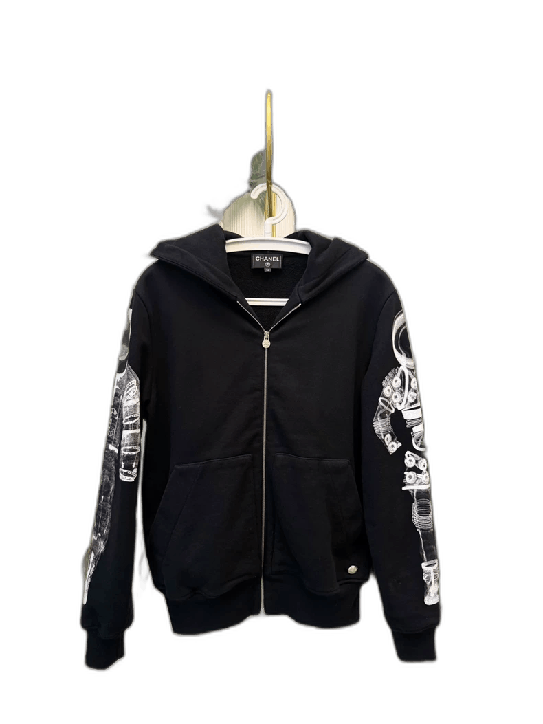 Chanel Chanel Black Hoodie with Astronaut Design -2505 Size XS / US 0-2 / IT 36-38 - 1 Thumbnail