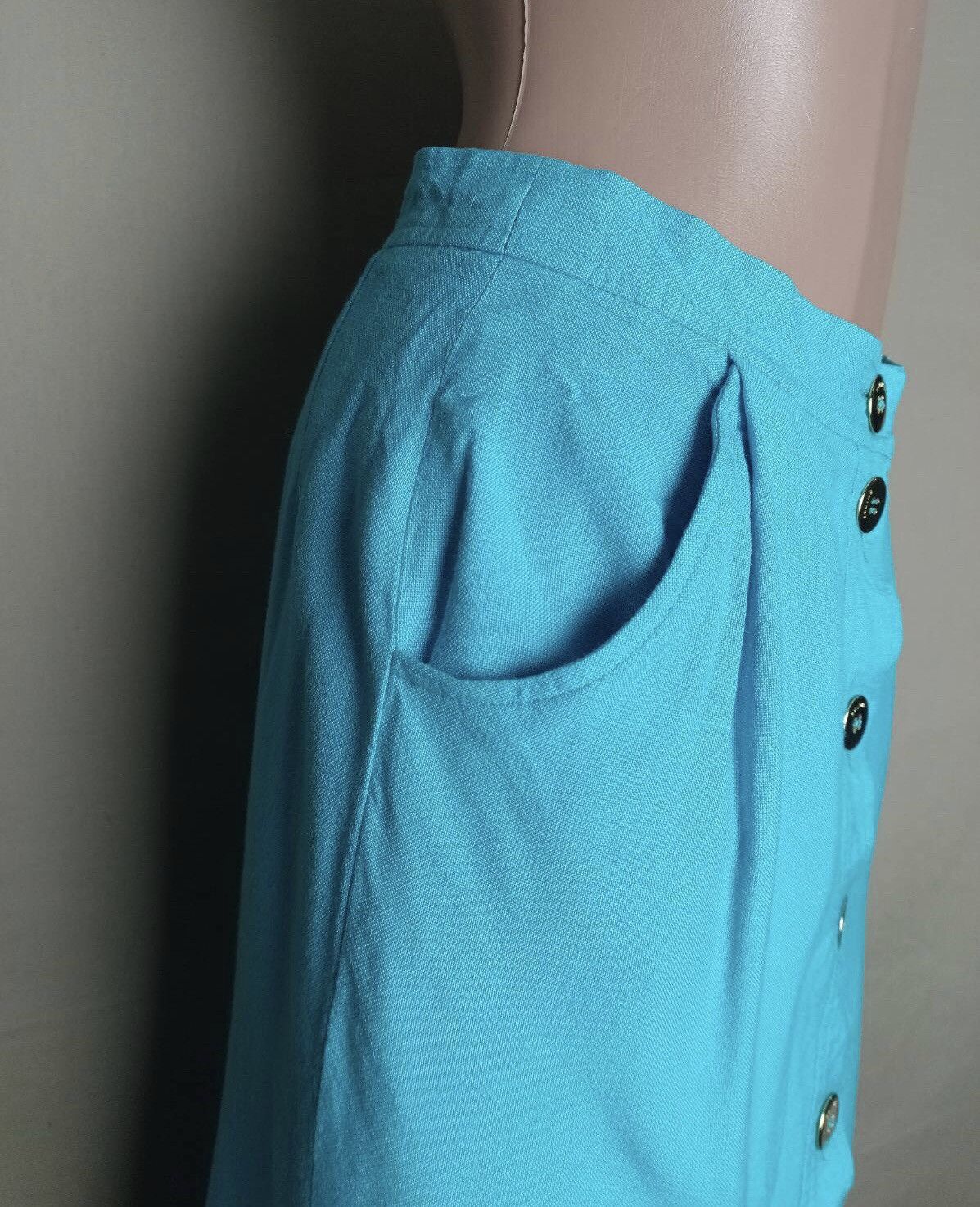 Celine × Vintage CELINE Paris Vintage 1980’s Wool Skirt Classic Blue Size 28" / US 6 / IT 42 - 6 Thumbnail