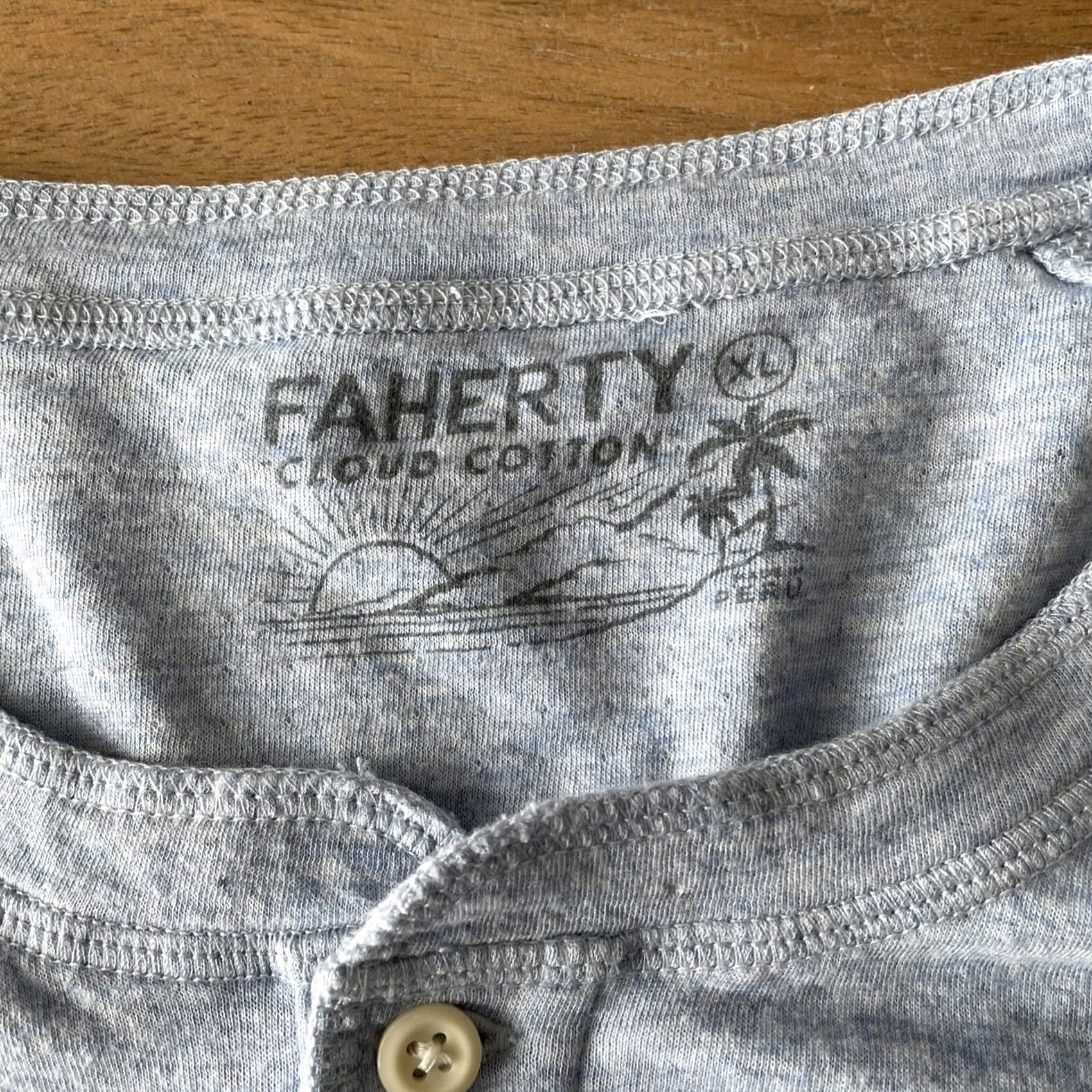 Faherty Faherty Henley Shirt Mens XL Light Blue Cloud Cotton Long Sleeve Pima Modal Soft Regular Mens XL Blue Henley Shirt Size US XL / EU 56 / 4 - 3 Thumbnail