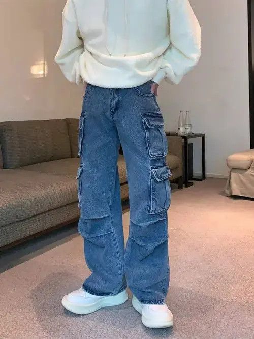 Designer × Homemade × Hypebeast Bag faded pleated baggy flared cargo pants Size US 32 / EU 48 - 4 Thumbnail