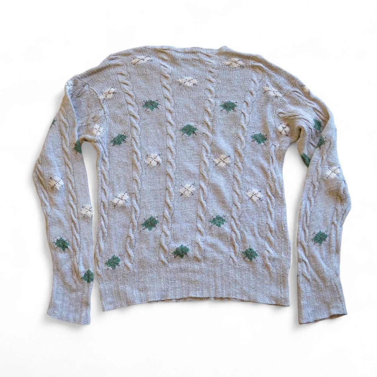 Polo Ralph Lauren y2k Polo Ralph Lauren linen argyle cable knit sweater M Size US M / EU 48-50 / 2 - 5 Thumbnail