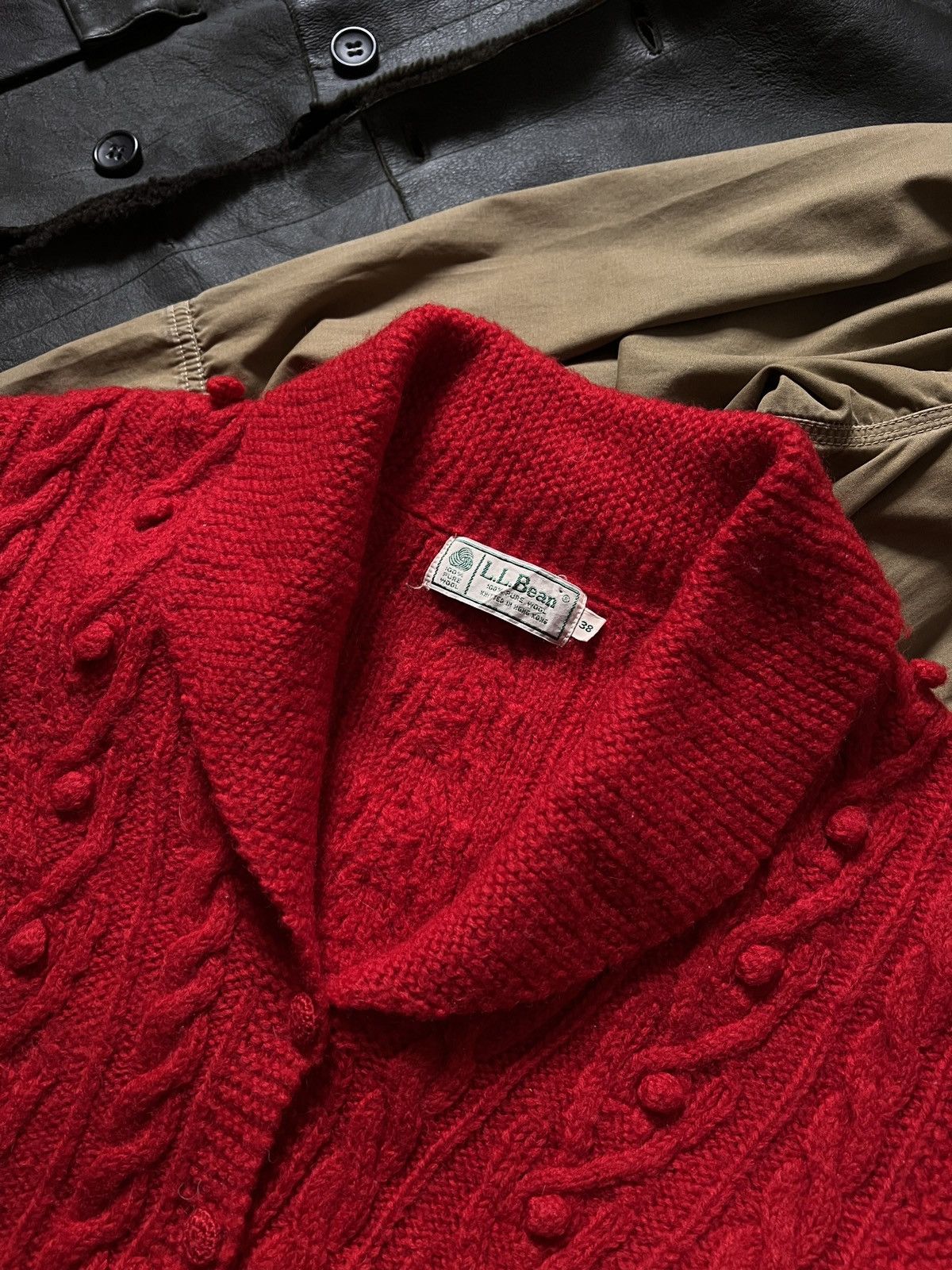 L.L. Bean Vintage Handknitted L.L. Bean Red Wool Cardigan Sweater Size M / US 6-8 / IT 42-44 - 8 Thumbnail