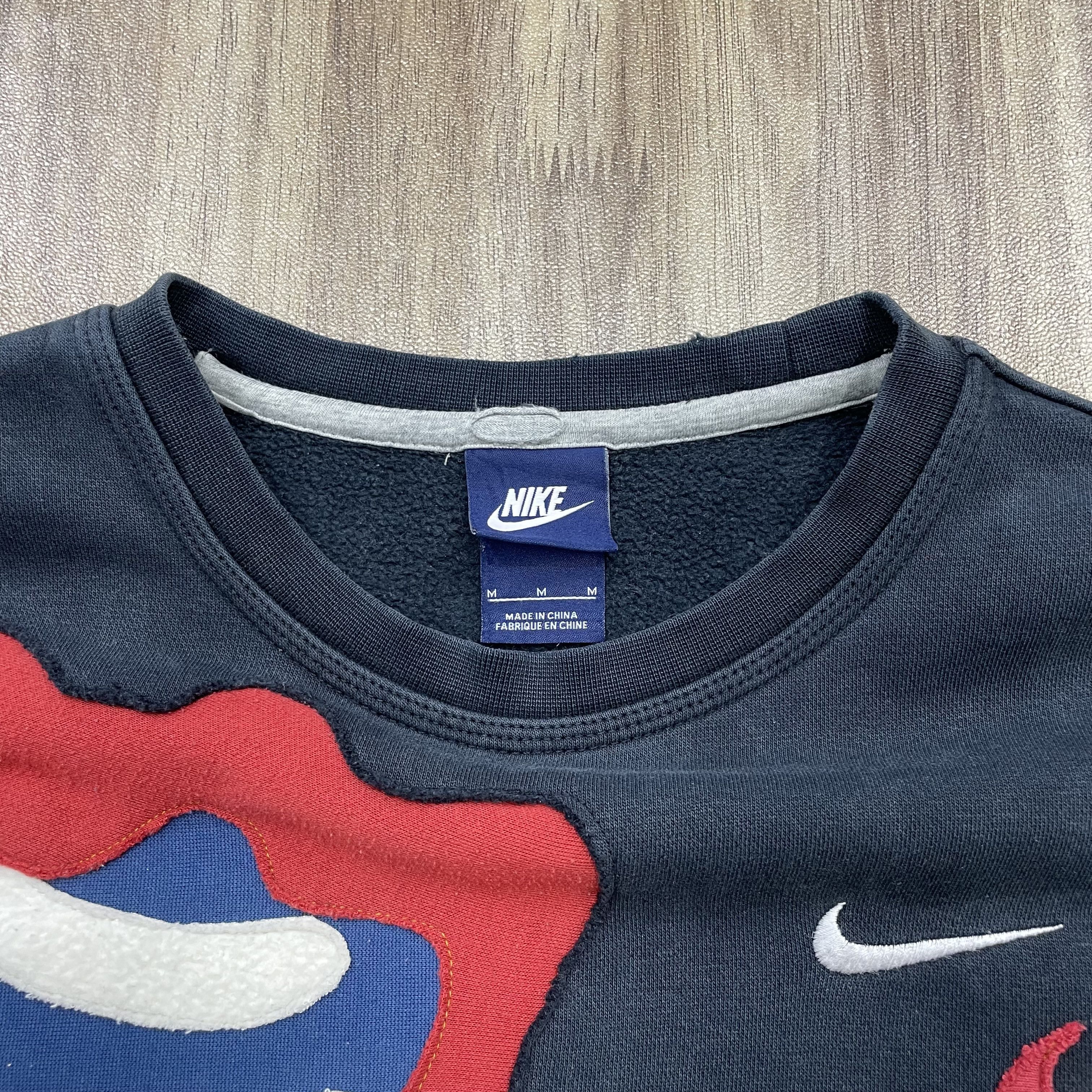 Vintage Custom Reworked Nike Skeleton Flame Patchwork Crewneck 1of1 Size US M / EU 48-50 / 2 - 3 Thumbnail
