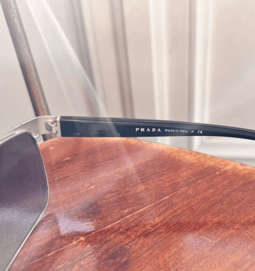 Prada PRADA Sunglasses Rectangle Wrap Shield Metal Symbole RI921 Size ONE SIZE - 5 Thumbnail