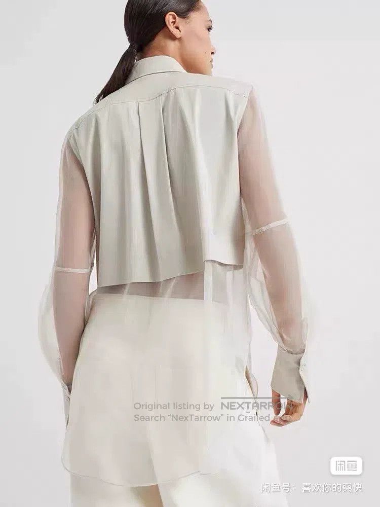 Brunello Cucinelli Brunello Cucinelli Sequin Embellished Silk Shirt Size S / US 4 / IT 40 - 2 Thumbnail