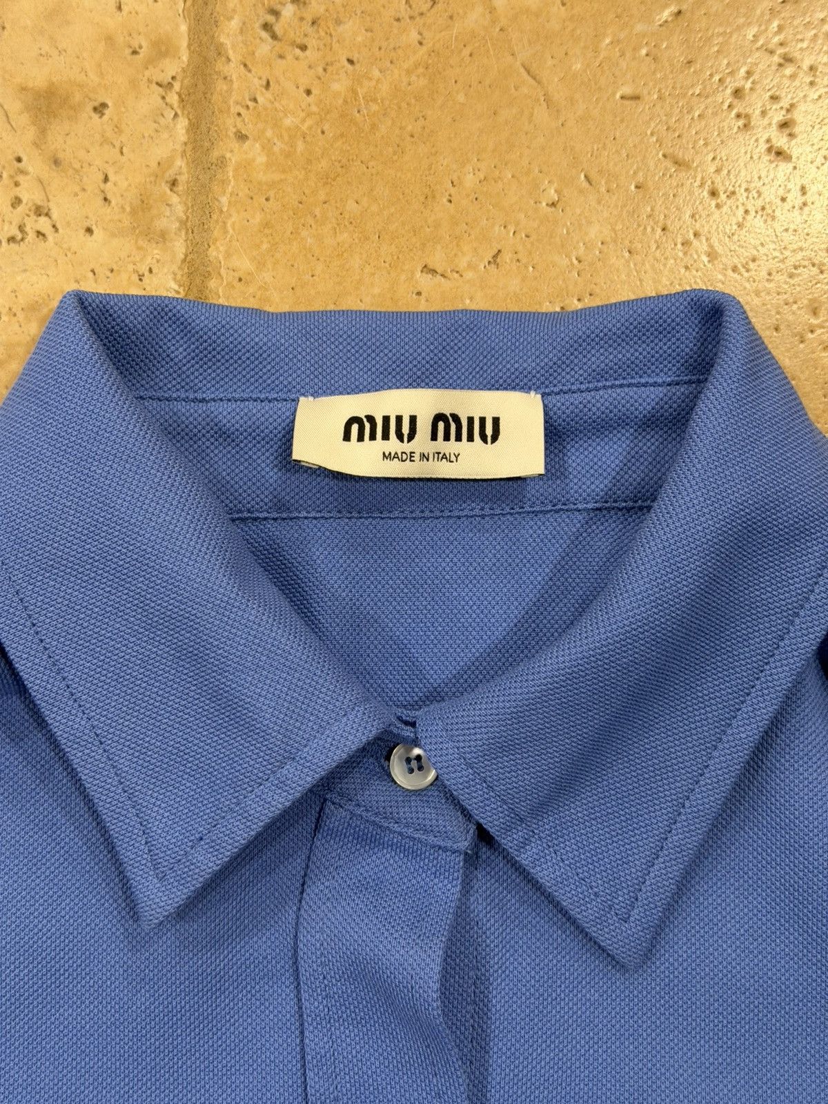 Miu Miu Miu Miu Cotton Pique Periwinkle Blue LS Button Up Shirt Size XS / US 0-2 / IT 36-38 - 9 Thumbnail