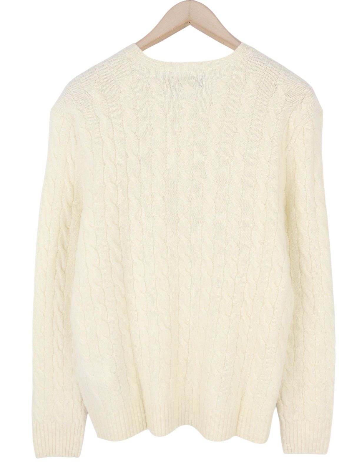 Cream L Wool Cashmere Cable Knit Pullover 86928