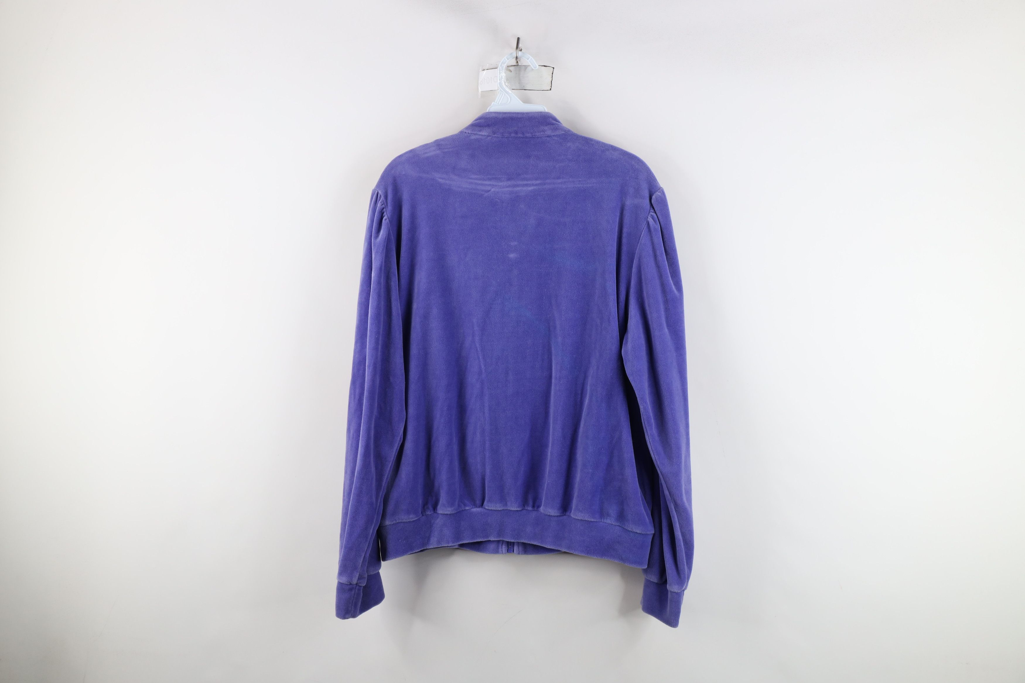 Vintage Vintage 90s Streetwear Velour Cafe Racer Bomber Jacket Size L / US 10 / IT 46 - 11 Thumbnail