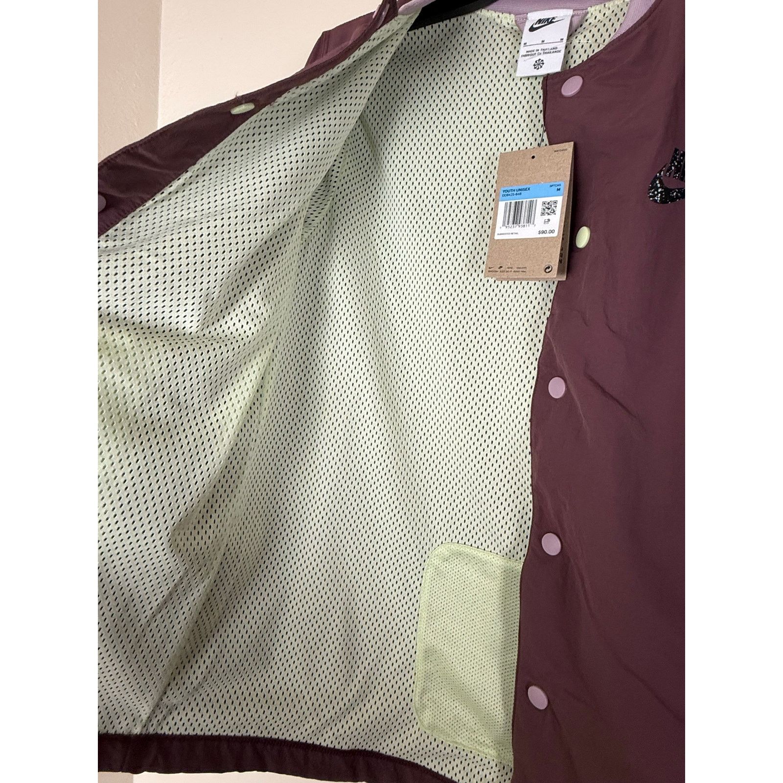 Nike Nike Youth Unisex Button Down Jacket - Size M - Mauve Size M / US 6-8 / IT 42-44 - 6 Thumbnail