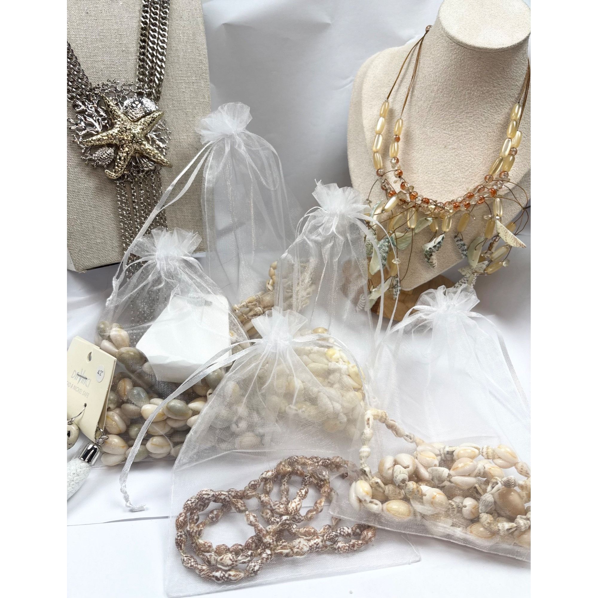 Handmade Beach-Inspired Shell & Chain Necklace Set Starfish & Seashel Size ONE SIZE - 11 Thumbnail