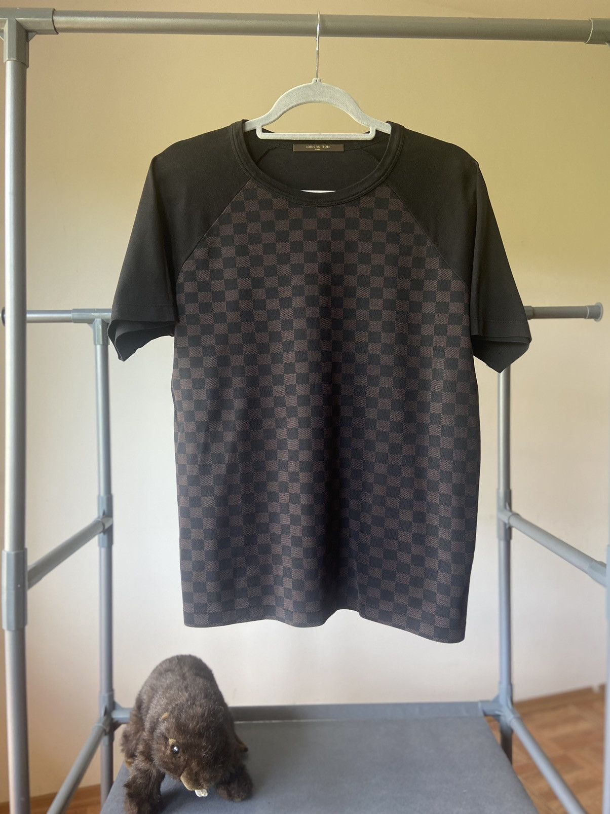 image of T-Shirt Louis Vuitton Vintage Monogram Tee in Black, Men's (Size Small)