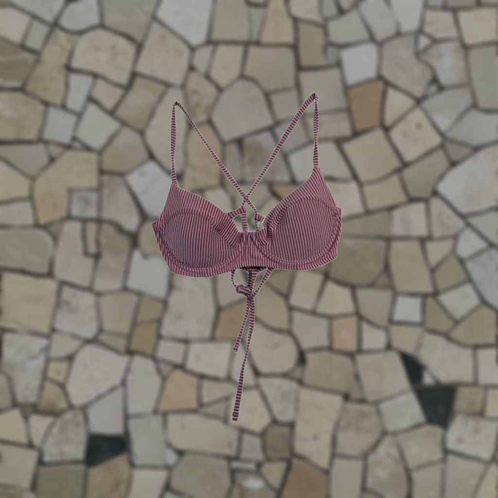 Vintage Salt Life Women's Bikini Top Pink/Purple - Medium, Regular Size Top, Salt Life, Women, Bikini Top, Pink/Purple Pinstripes Size M / US 6-8 / IT 42-44 - 1 Thumbnail
