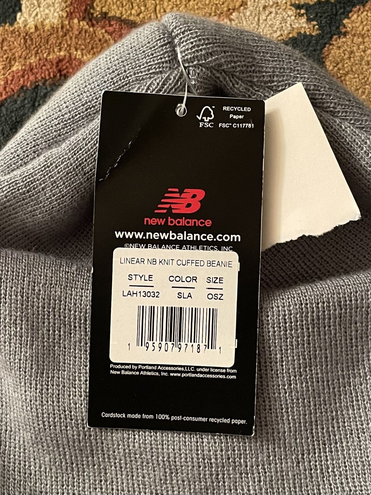 New Balance Vintage Y2K NWT New Balance Spellout Logo Grey Beanie Toque Size ONE SIZE - 13 Thumbnail