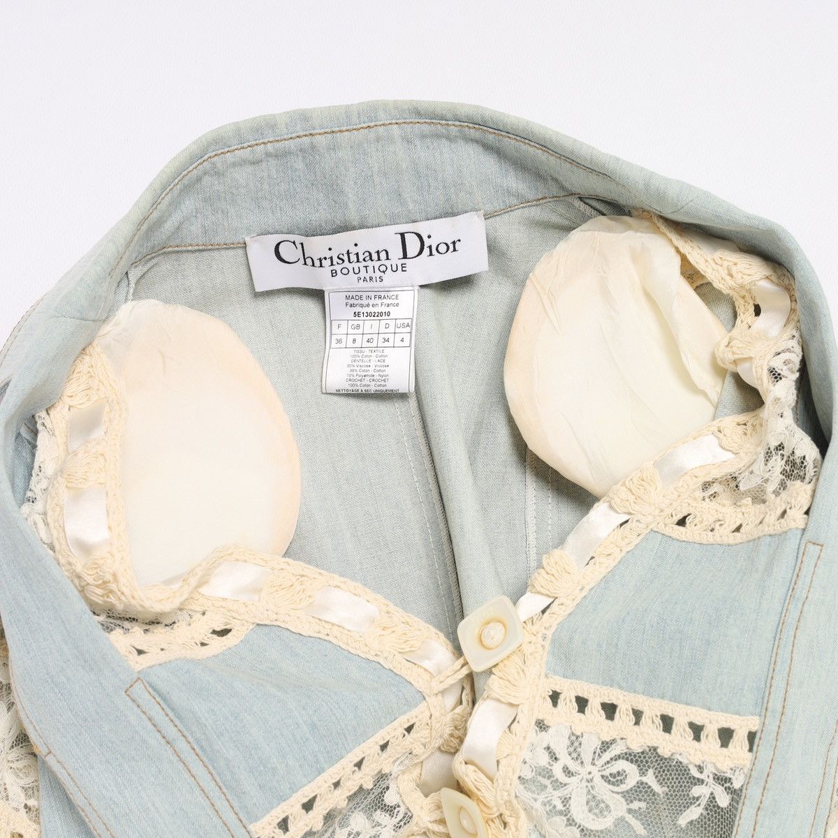 Dior Christian Dior by Galliano 2005 Lace Crochet Jacket Denim Size S / US 4 / IT 40 - 20 Thumbnail