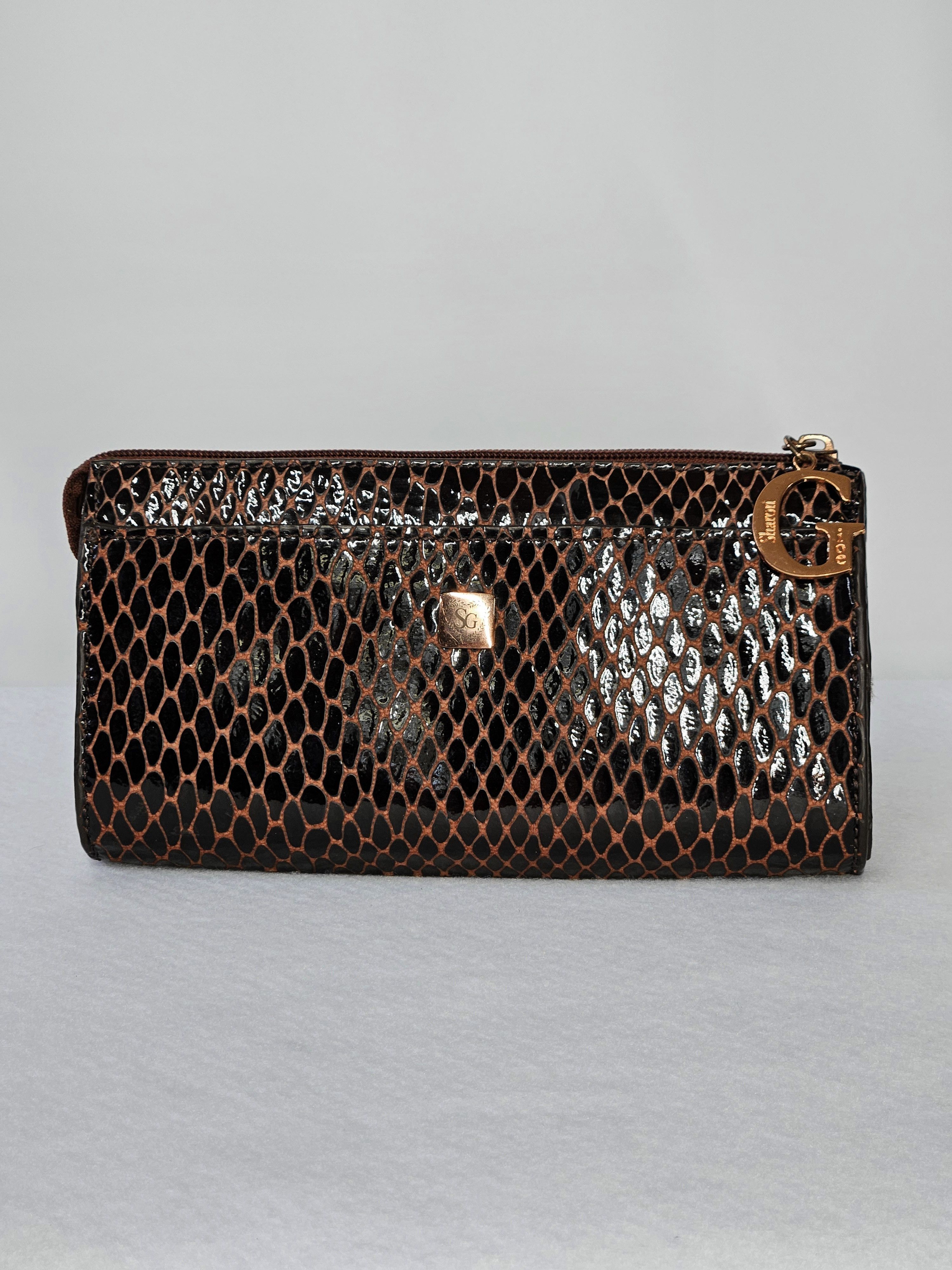 Other Sharon Gioe 8x4.5x2" Wallet Leather Embossed Snake Burgundy Size ONE SIZE - 1 Thumbnail