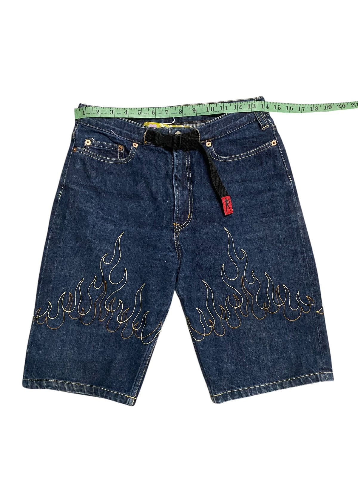 Japanese Brand × Vintage Vintage MiracleWoman Denim Flame Shortpants Size US 28 / EU 44 - 10 Thumbnail
