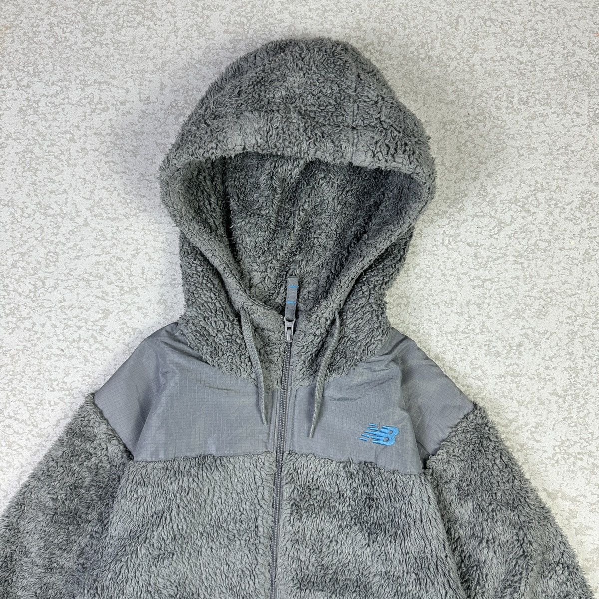 New Balance New Balance Grey Fleece Zipper Hooded Jacket Size US L / EU 52-54 / 3 - 3 Thumbnail