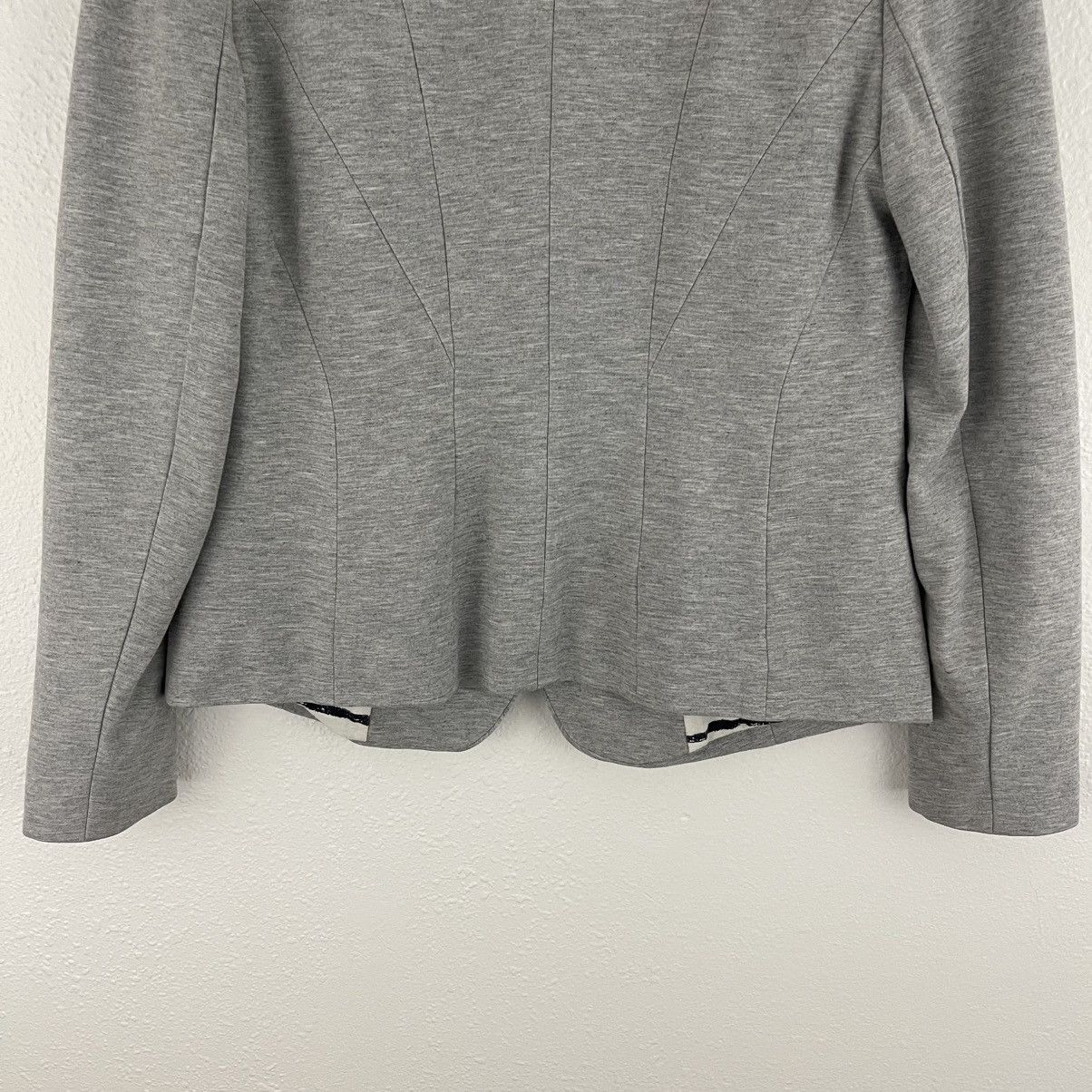 Loft LOFT Heathered Light Grey Classic-Fit Stretch Blazer Jacket Size M / US 6-8 / IT 42-44 - 8 Thumbnail