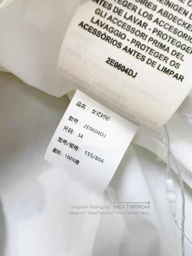 Hermes Hermes White Drawstring Pig Nose Silver扣 Long Sleeve Shirt Size XXS / US 00 / IT 34 - 7 Thumbnail