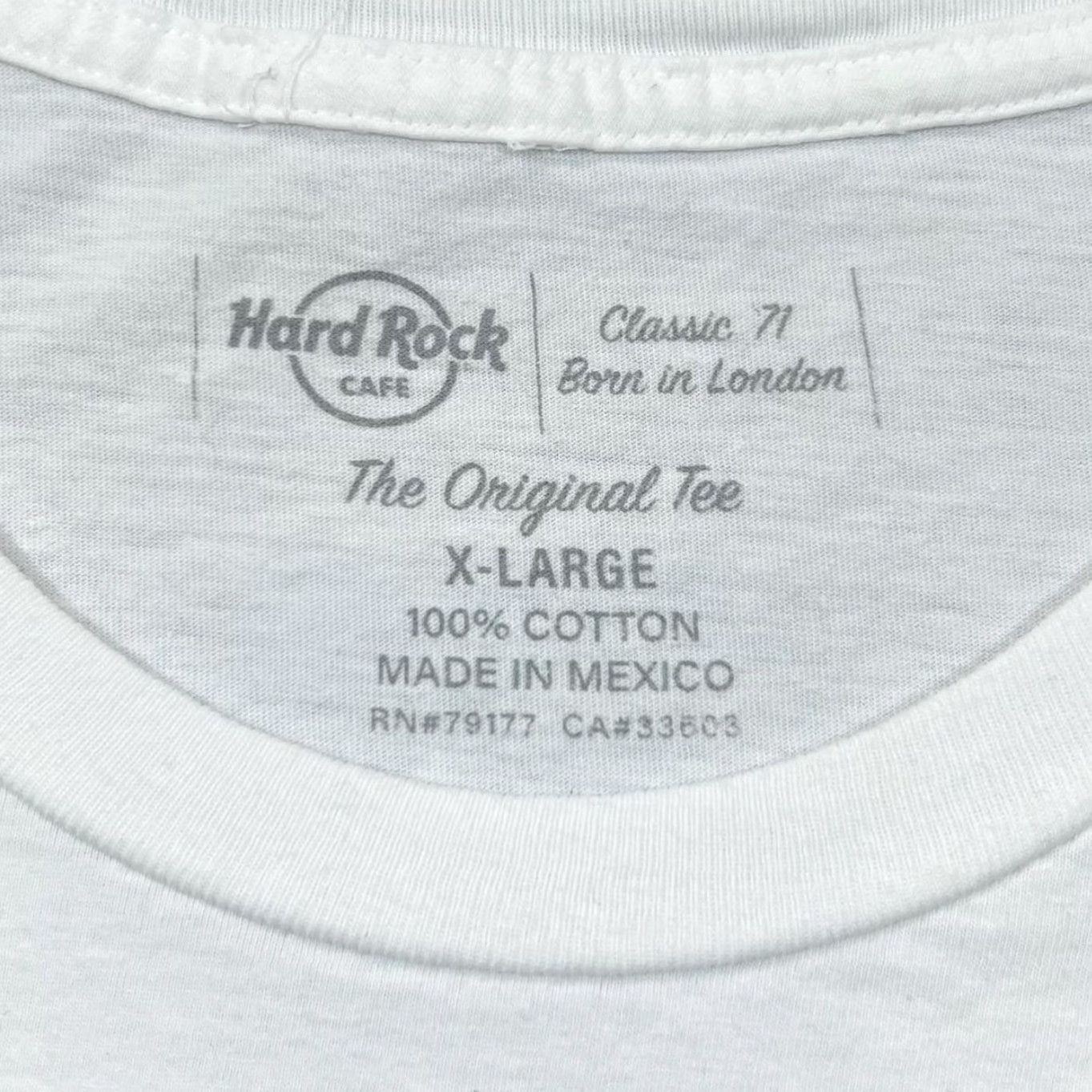 Hard Rock Cafe Hard Rock Cafe Hollywood Classic Souvenir Logo Spellout Graphic T-Shirt XL Men White Size US XL / EU 56 / 4 - 4 Thumbnail
