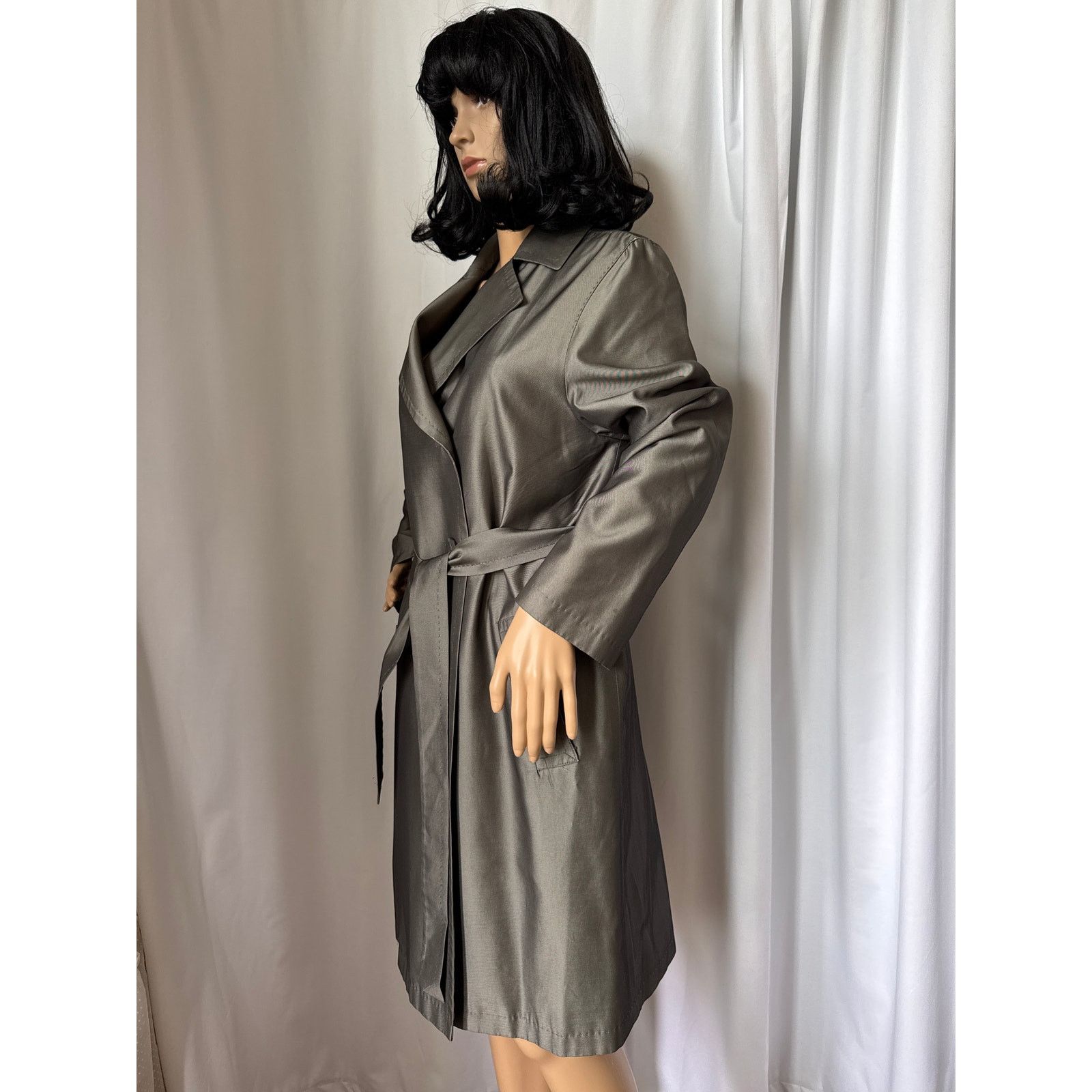 Sanyo SANYO Excellent Shimmering gray trench double breasted coat Size M / US 6-8 / IT 42-44 - 7 Thumbnail