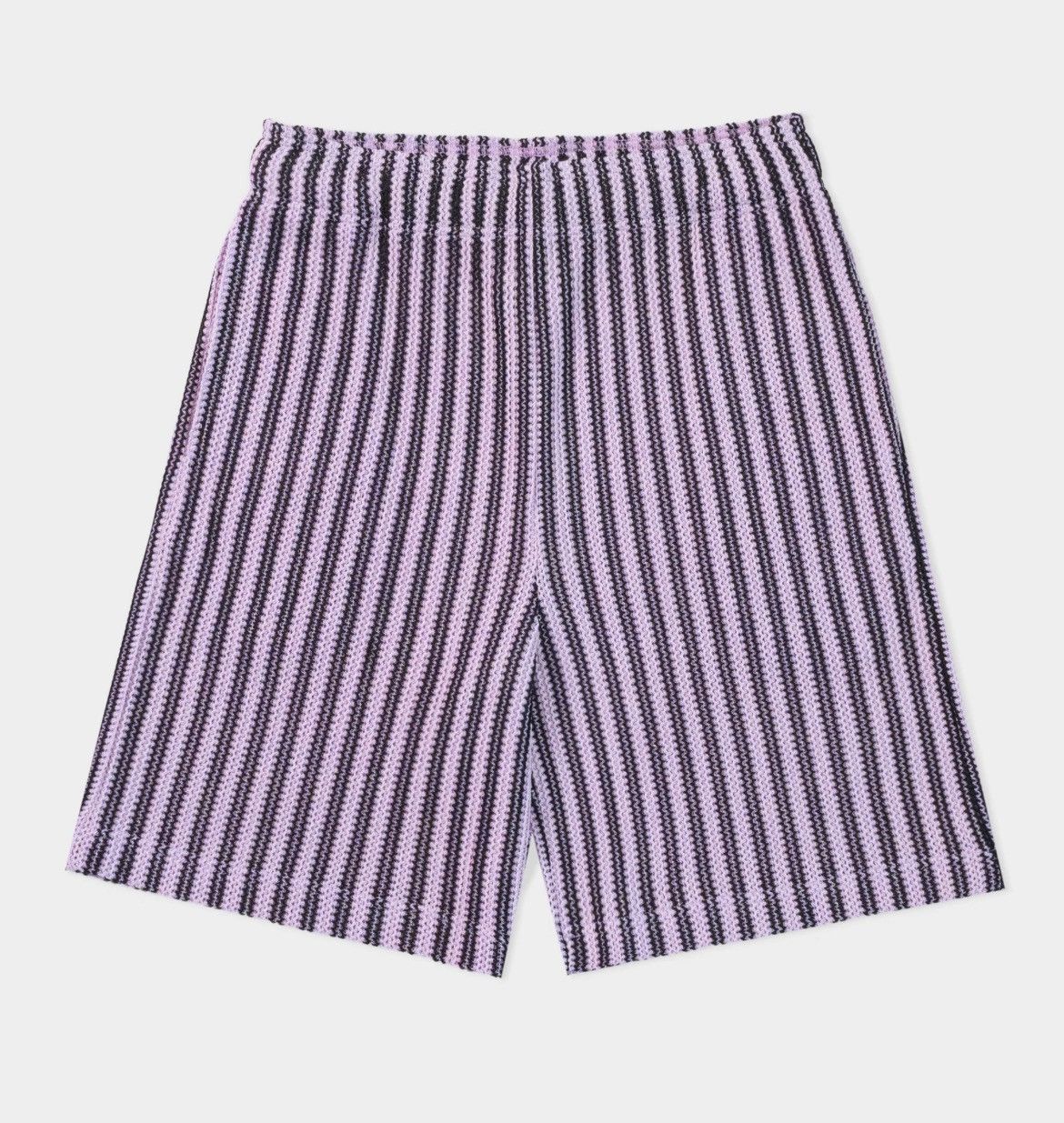 Eric Emanuel Eric Emanuel EE purple w black stripes knit shorts medium Size US 30 / EU 46 - 1 Thumbnail