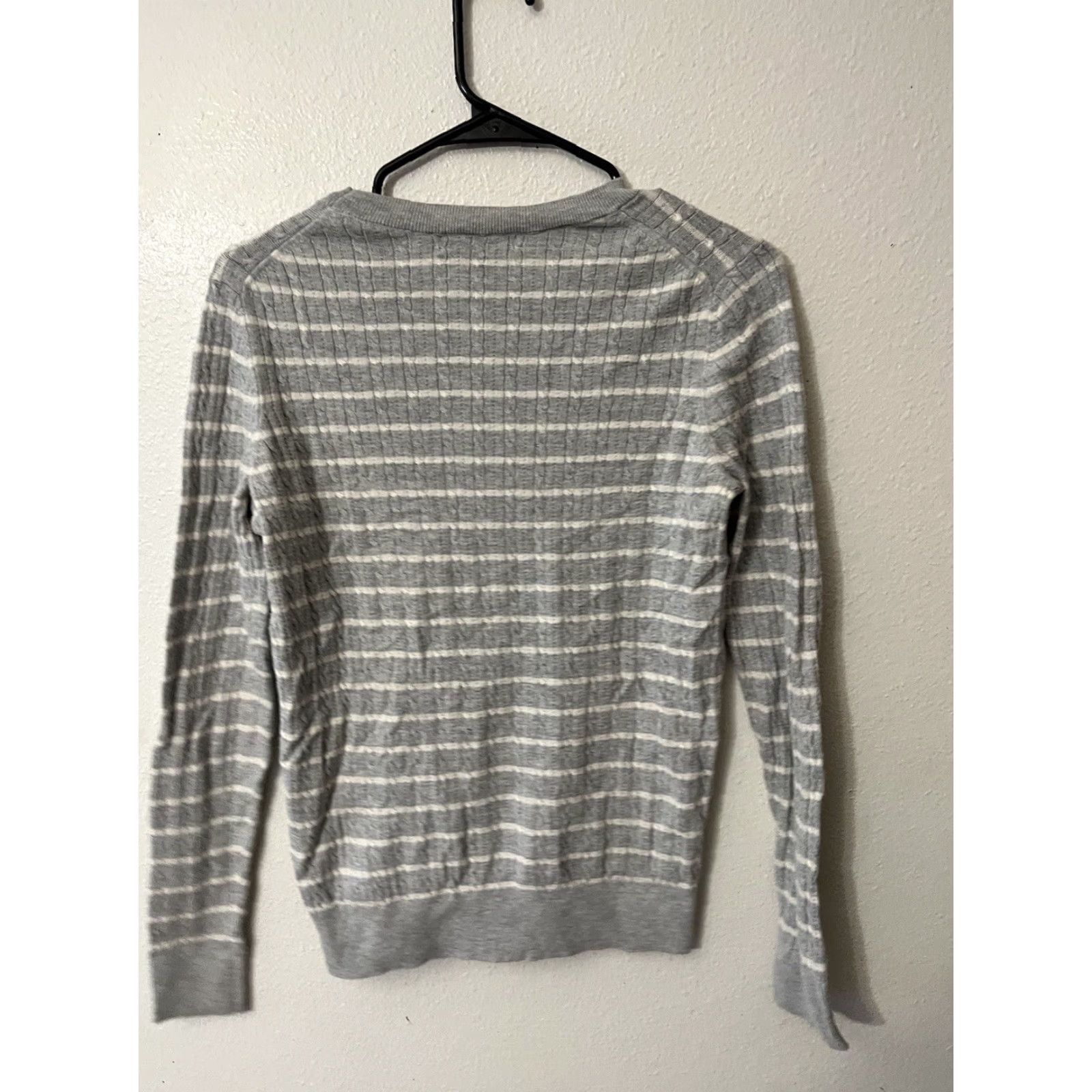 Banana Republic Banana Republic Women Crew Neck Sweater Size Medium Gray Striped Size M / US 6-8 / IT 42-44 - 2 Thumbnail