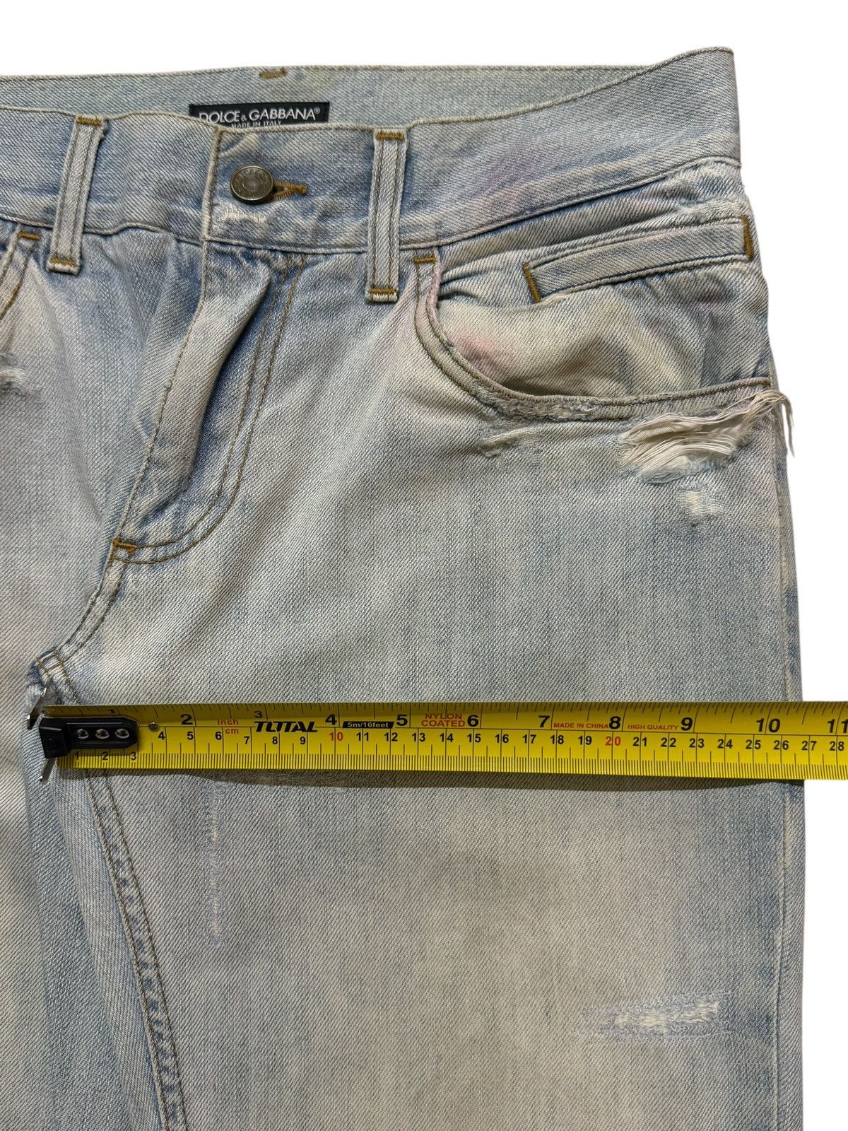 Dolce & Gabbana Vintage 90s Dolce & Gabbana Light Wash Distress Straight Leg Size US 30 / EU 46 - 11 Thumbnail