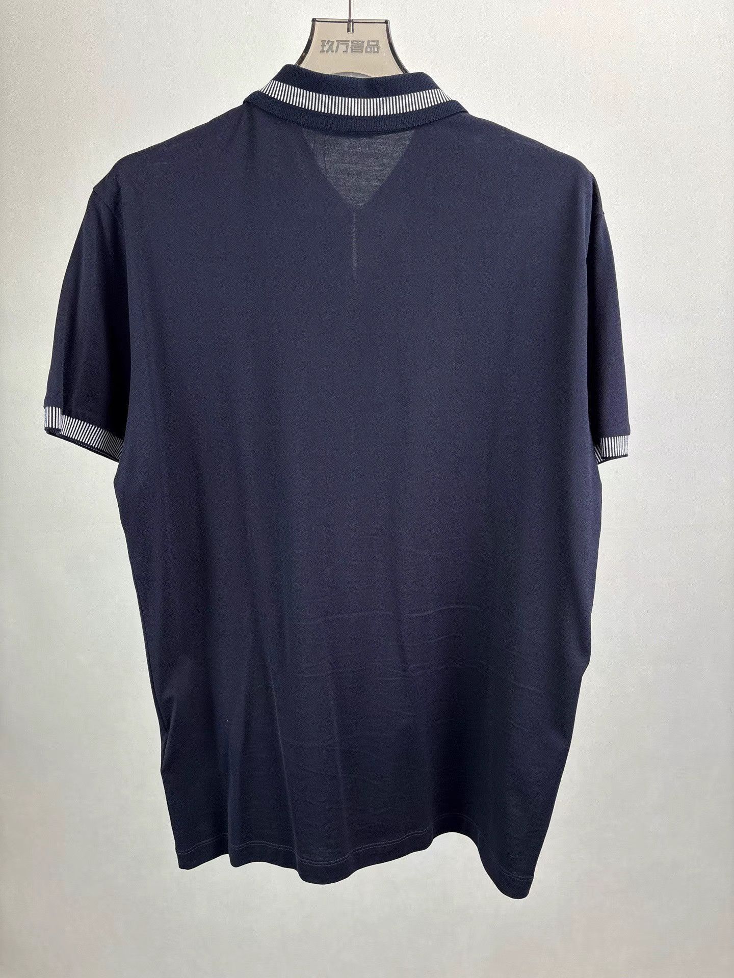 Bottega Veneta Bottega Veneta Navy Spliced Polo Short Sleeve K1 Size US L / EU 52-54 / 3 - 2 Thumbnail