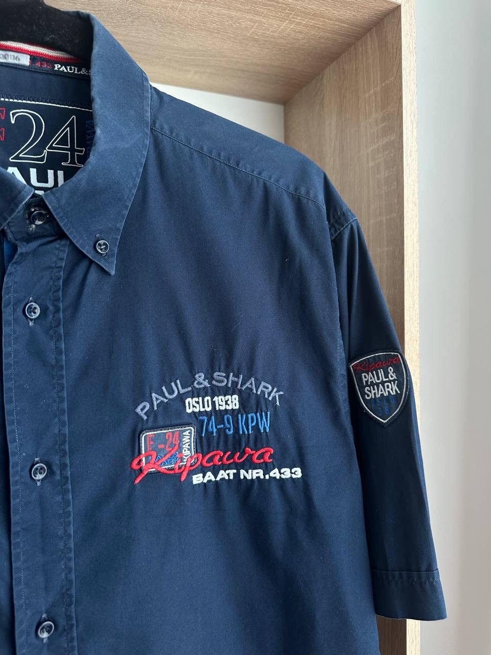 Paul & Shark × Vintage Vintage Paul Shark Kipawa Collection Excellent Blue Shirt Size US L / EU 52-54 / 3 - 7 Thumbnail