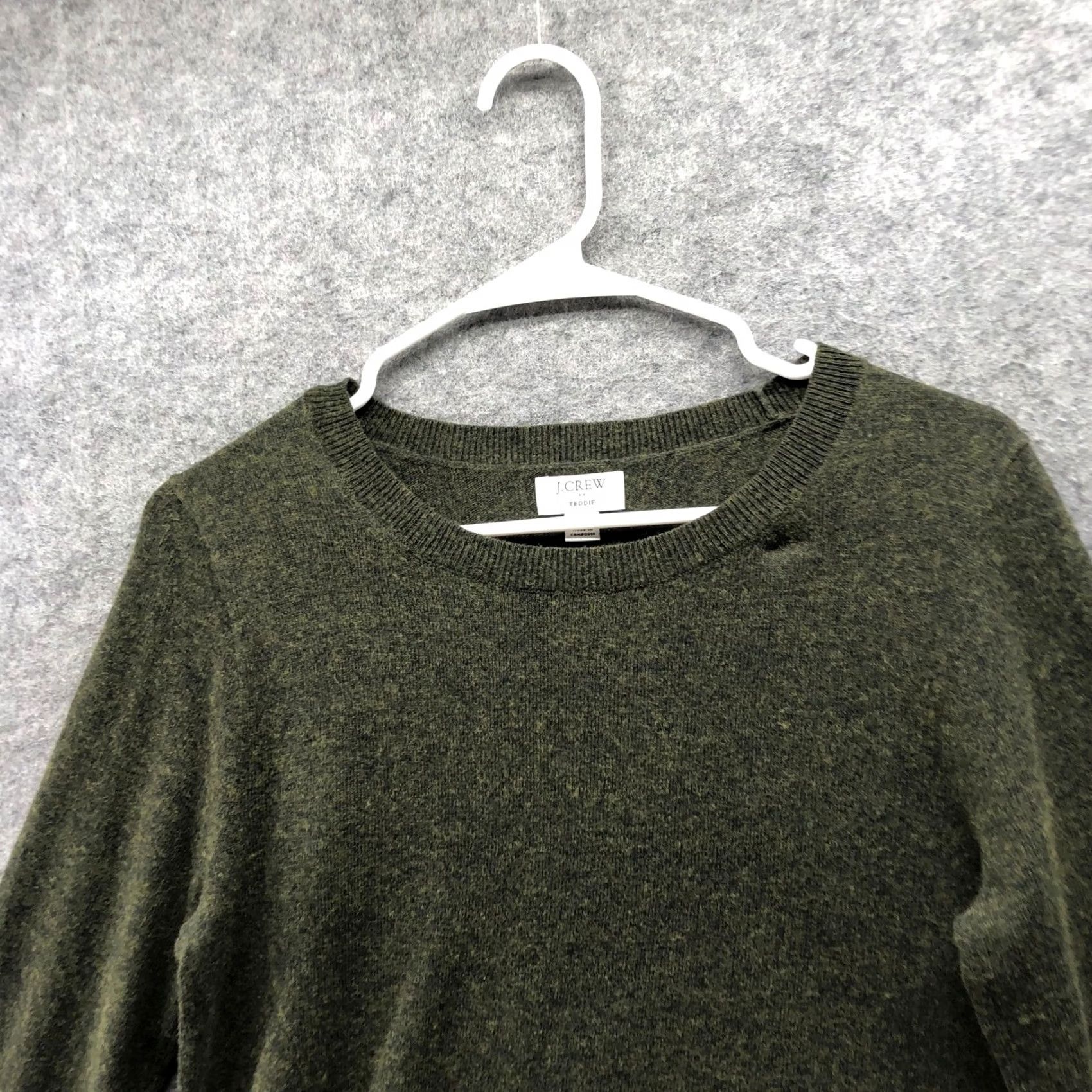 J.Crew J.Crew Teddie Sweater Womens S Olive Green Merino Wool Blend Crewneck Pullover Knit Long Sleeve Classic Casual Workwear Fall Winter Season Womens Size S / US 4 / IT 40 - 3 Thumbnail