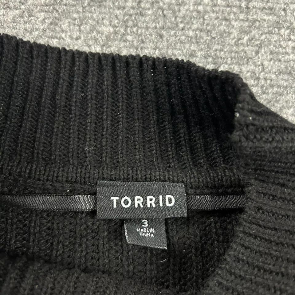 Torrid Torrid Dress Womens 3 Black Sweater Long Knit Casual Cotton Size ONE SIZE - 3 Thumbnail