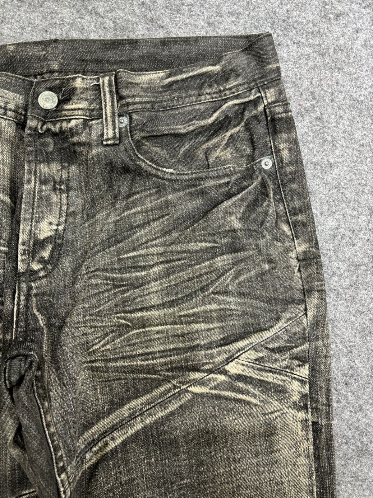 Japanese Brand 💥Art💥EDGEXRUPERT Designer Asymetrical Patchwork Denim F572 Size US 33 - 4 Thumbnail
