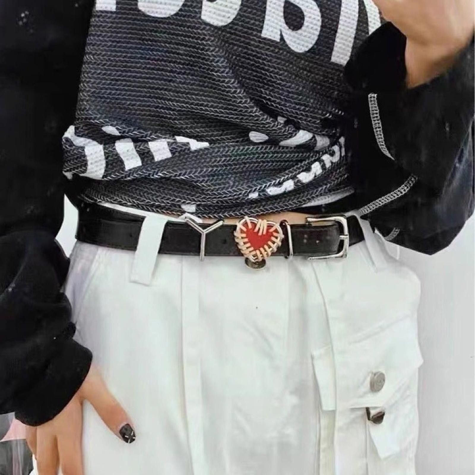 Other Heart Buckle Black Belt Size ONE SIZE - 6 Thumbnail