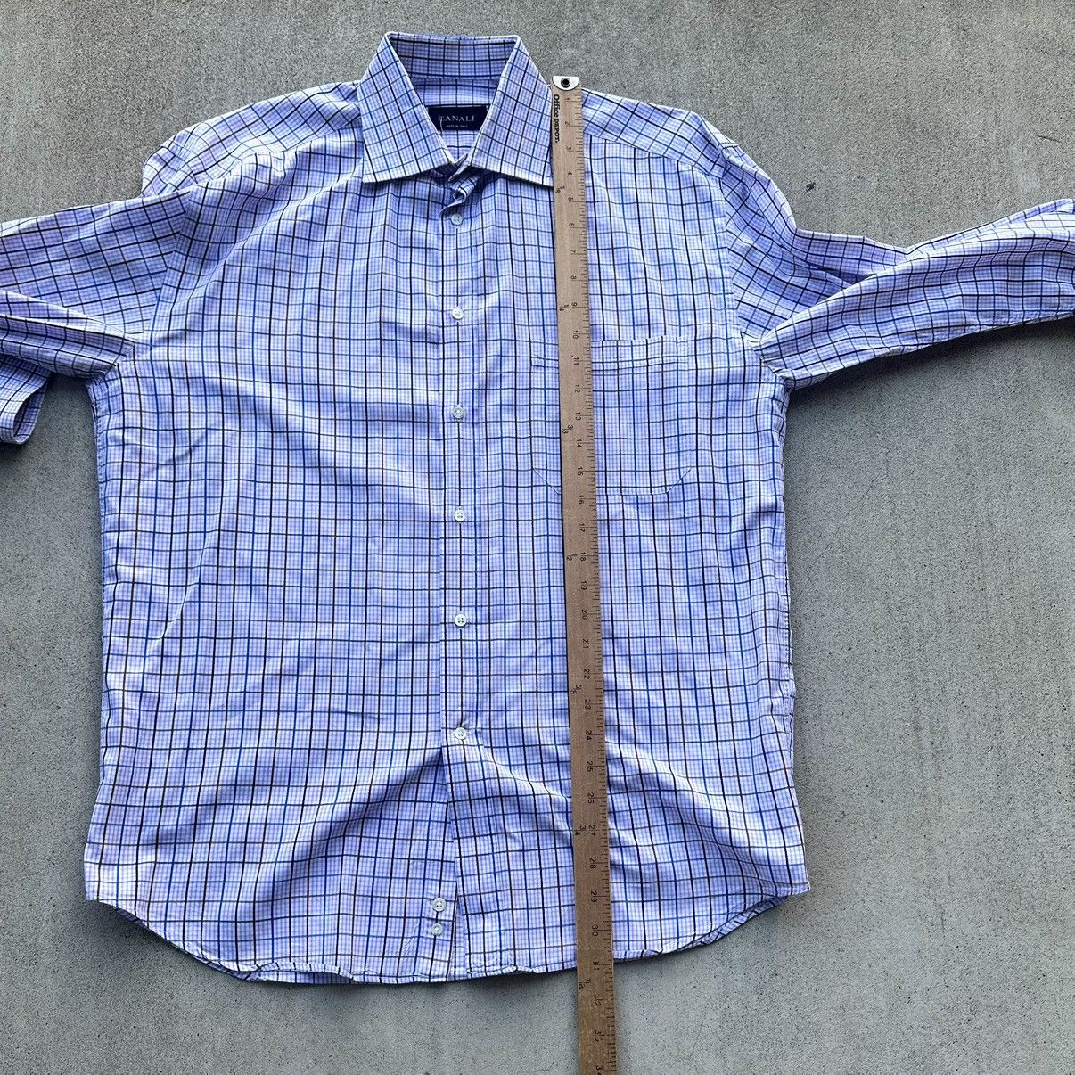 Canali Canali Dress Shirt Men Size 16 41 Purple Check Made In Italy Size US XL / EU 56 / 4 - 6 Thumbnail