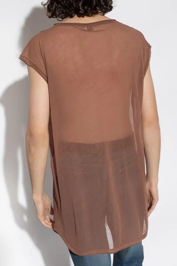 Saint Laurent Paris o1s1wg111124 Sleeveless T-Shirt in Jersey in Brown Size US XXL / EU 58 / 5 - 3 Thumbnail
