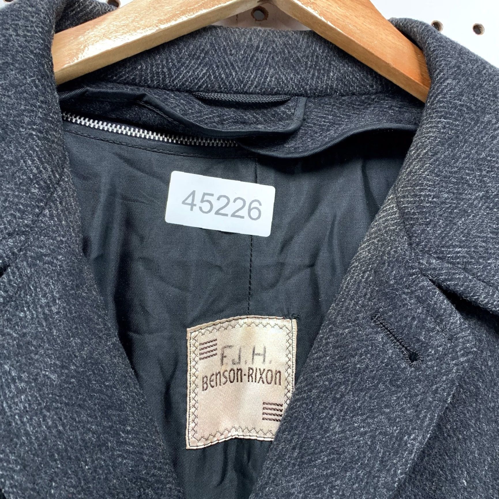 RIXO VINTAGE Benson Rixon Overcoat Mens 46 Gray Tweed Wool Herringbone Heavy 60s USA Coat Long Size US S / EU 44-46 / 1 - 4 Thumbnail
