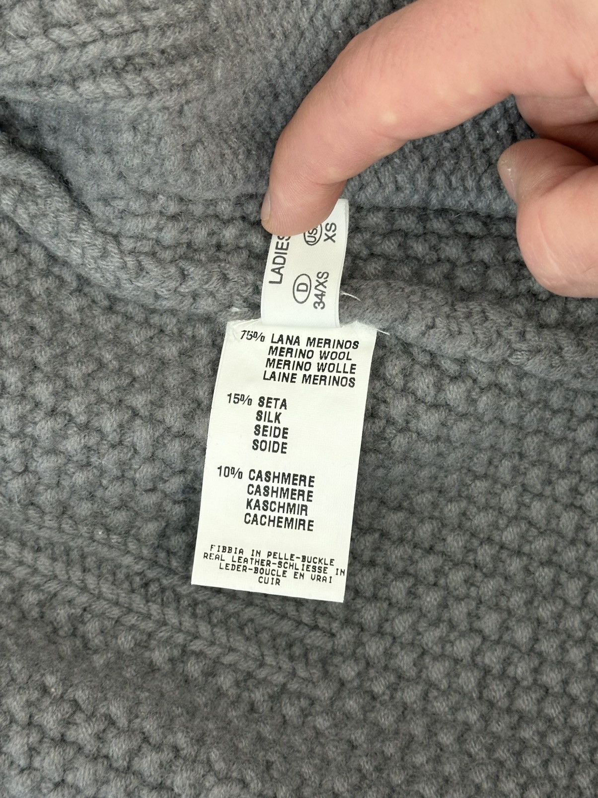 Fabiana Filippi Fabiana Filippi Made in Italy Grey Knit Long Sleeve Blazer Size XS / US 0-2 / IT 36-38 - 10 Thumbnail