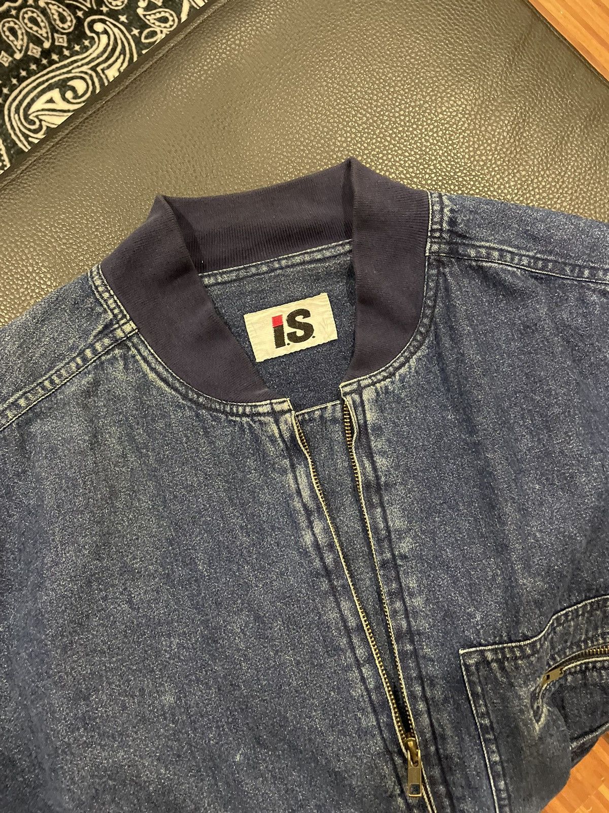 Issey Miyake Vintage 80’s Issey Miyake Denim Bomber Jacket Size US M / EU 48-50 / 2 - 13 Thumbnail