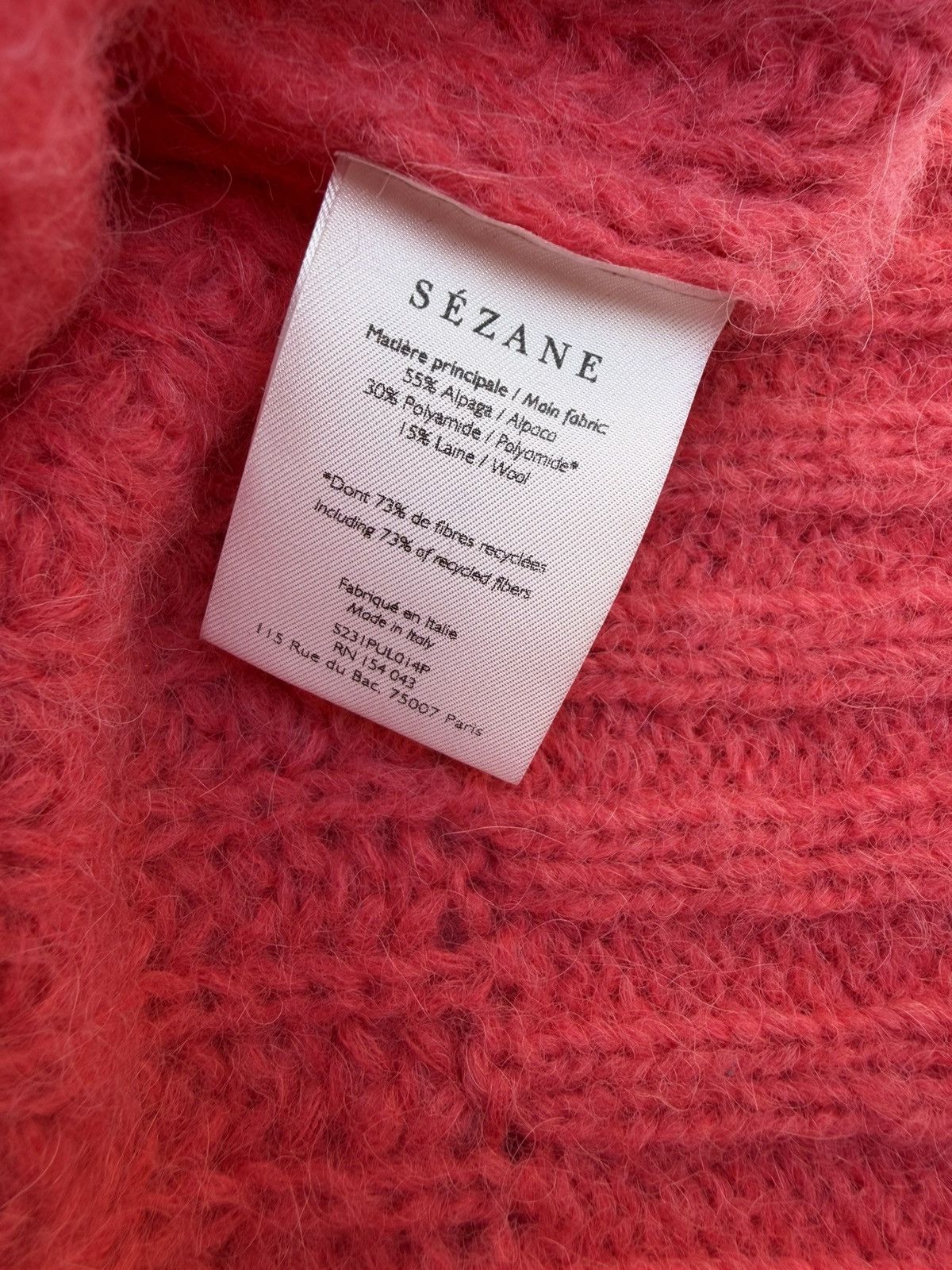 Sezane La Maille Sezane Wool Alpaca Knitted Sweater Oversized Pink Size M / US 6-8 / IT 42-44 - 7 Thumbnail