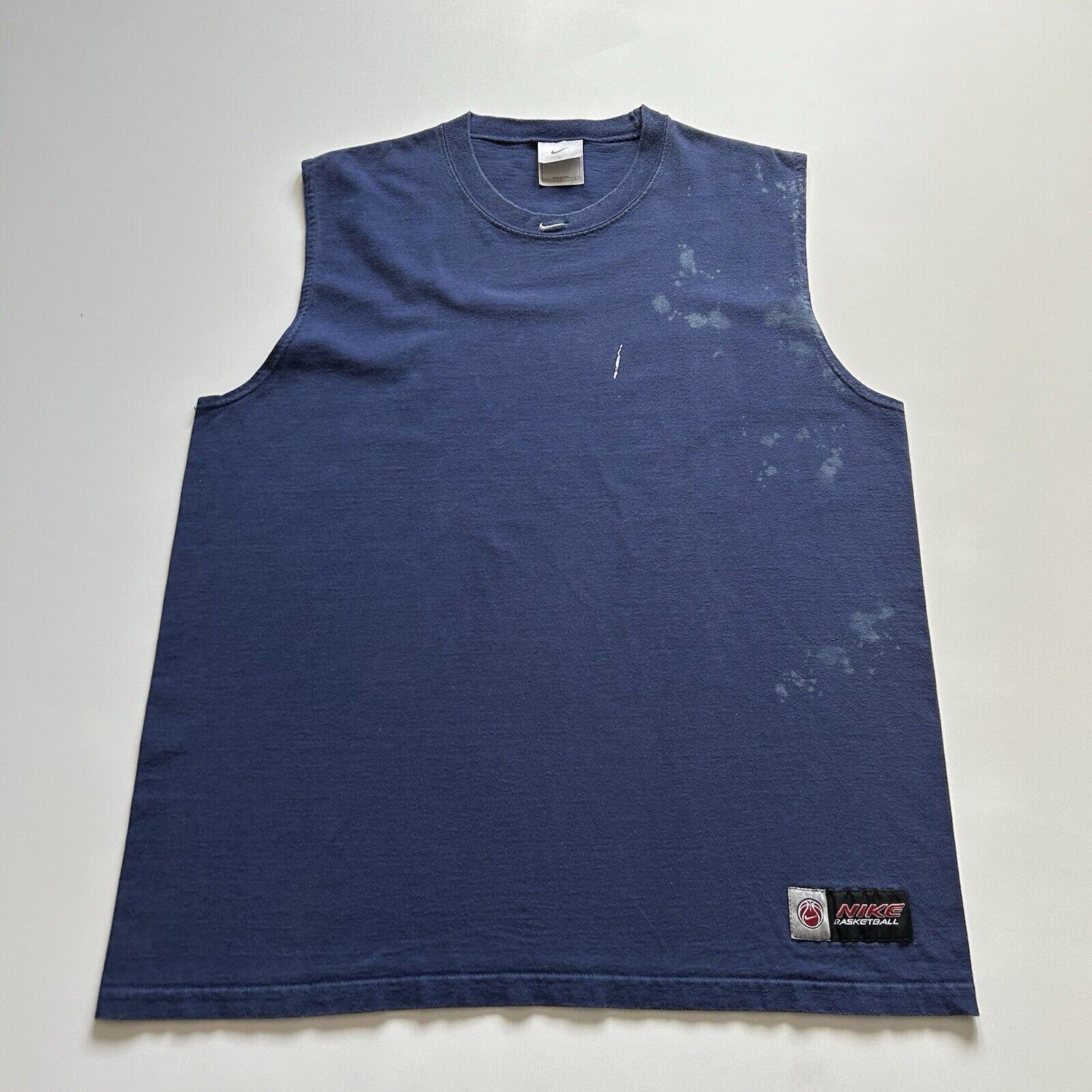 Nike × Vintage Vintage Y2K Nike Center Swoosh Sleeveless Shirt Large Faded Size US L / EU 52-54 / 3 - 1 Thumbnail