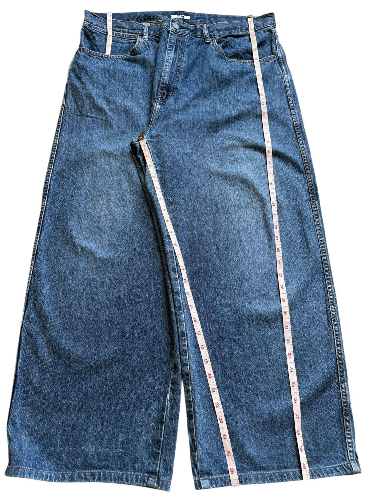 Christophe Lemaire × Japanese Brand × Uniqlo Vintage Uniqlo Blue Wash Loose Baggy Jeans Size US 38 / EU 54 - 13 Thumbnail