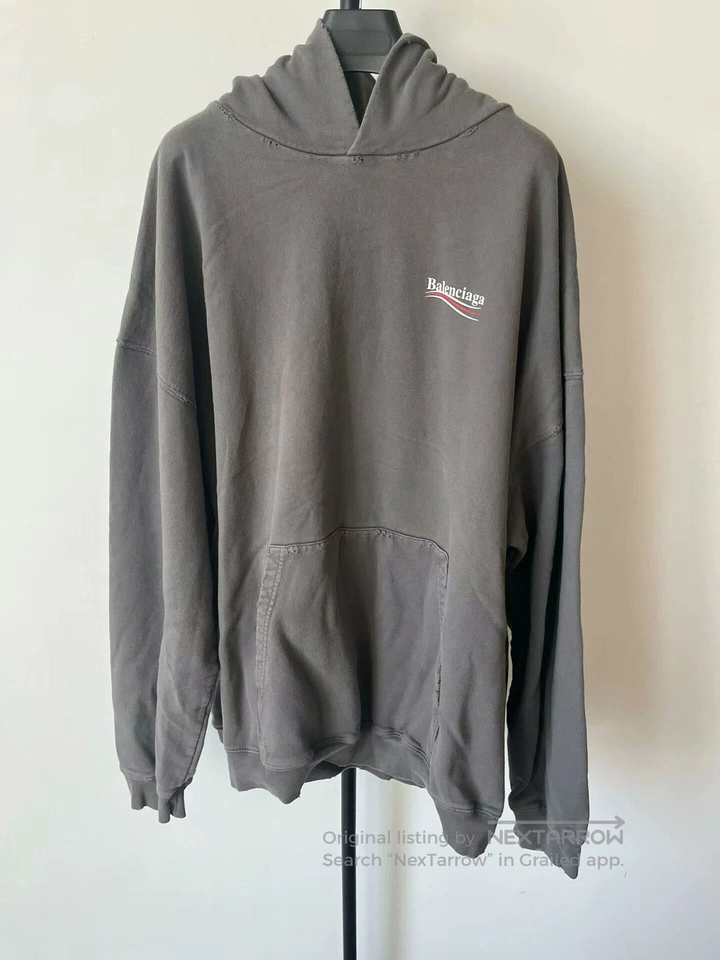 Balenciaga balenciaga logo hoodie in gray color. Size US M / EU 48-50 / 2 - 1 Thumbnail