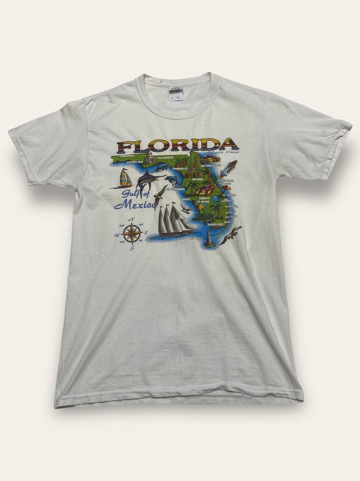 1998 Vintage FLORIDA State Big Print Tee Shirt