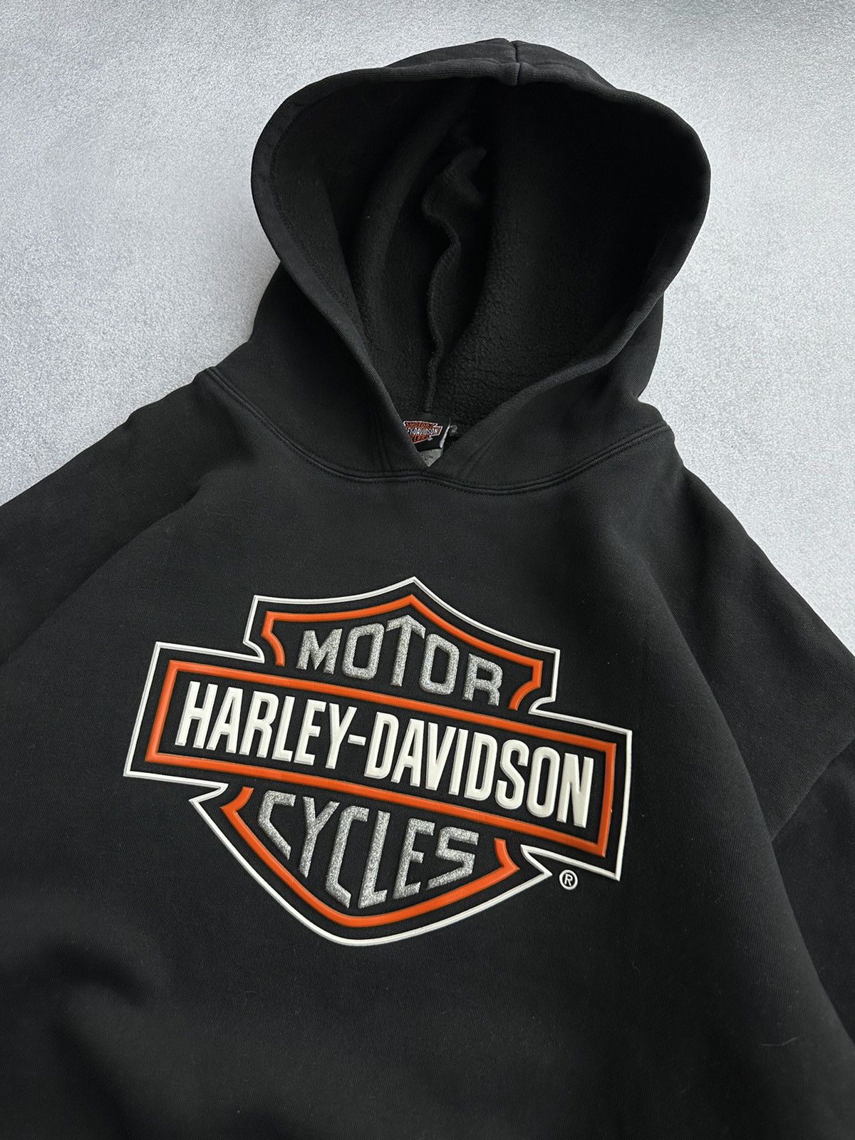 Harley Davidson × Vintage Vintage Harley-Davidson Motorcycles Big Logo USA Hoodie Size US L / EU 52-54 / 3 - 5 Thumbnail